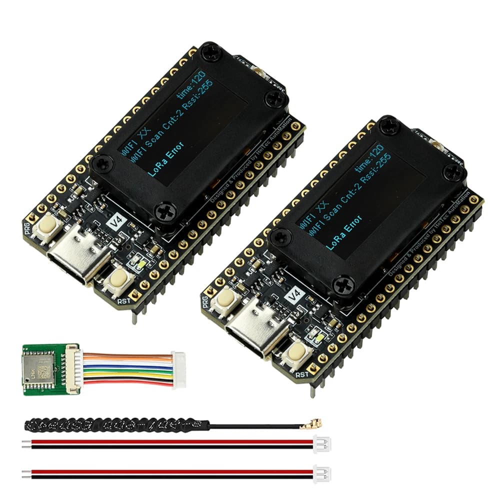 2 pezzi Scheda di Sviluppo Meshtastic Heltec LoRa 32 V4 ESP32 SX1262 GPS con Display OLED da 0,96 Pollici, Alimentazione Solare, WiFi Mesh, LoRa, BLE per Arduino IoT