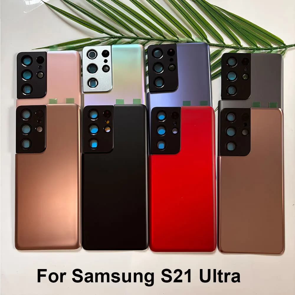 S21 Ultra Back Cover with Camera Lens for Samsung Galaxy S21 Ultra G998B Rear Door Housing Panel Battery Cover with Camera Lens