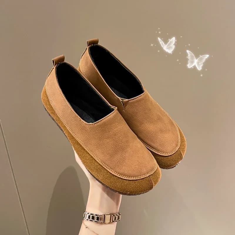 2025 Primavera Autunno Punta Rotonda Morbida Pelle Pu Appartamenti Scarpe Donna Mocassini Scarpe Comfort Patchwork Solido Slip on Mocassini Casual