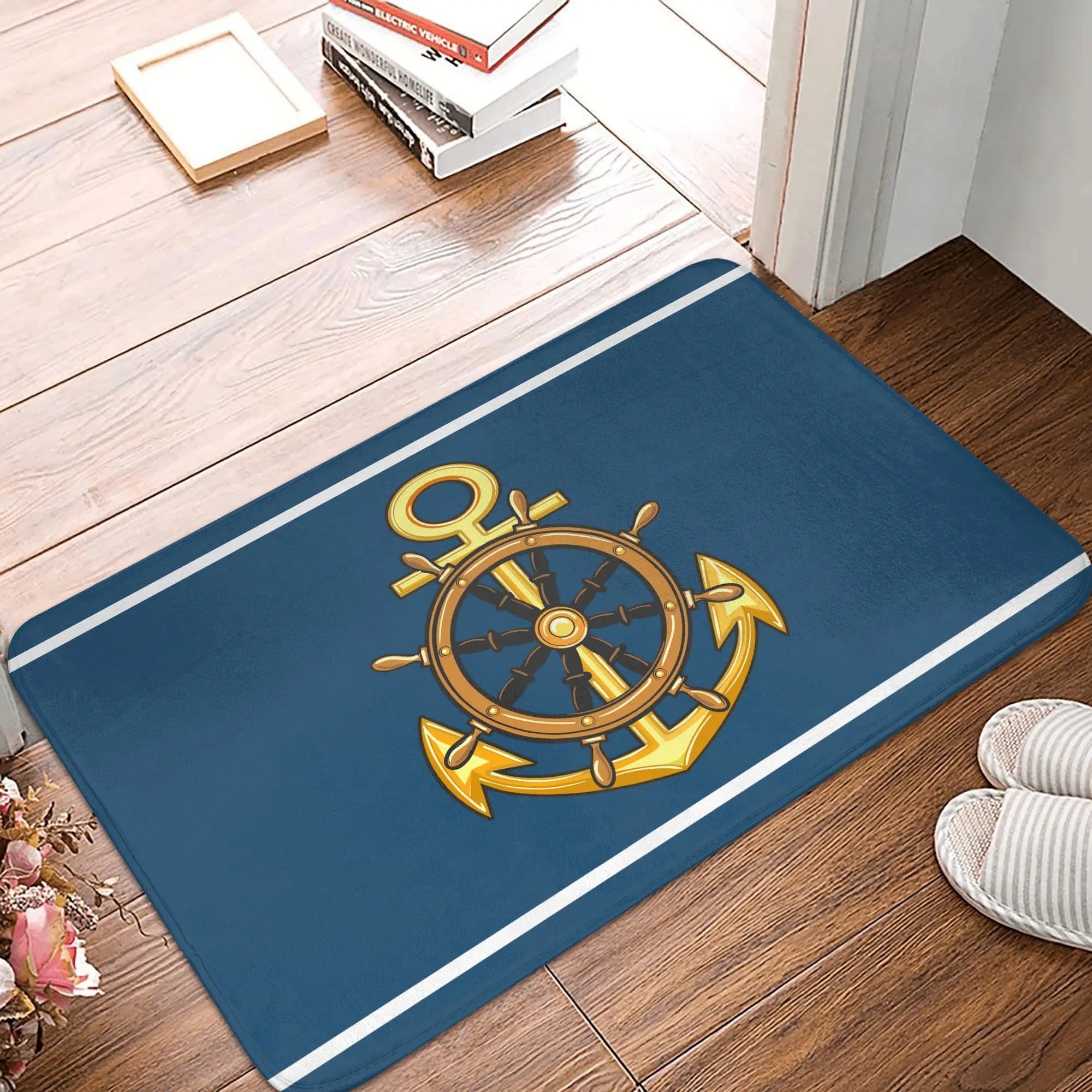 Zerbino with seaman anchor, non-slip, for bathroom, kitchen, garden, garage, door, floor, entrance