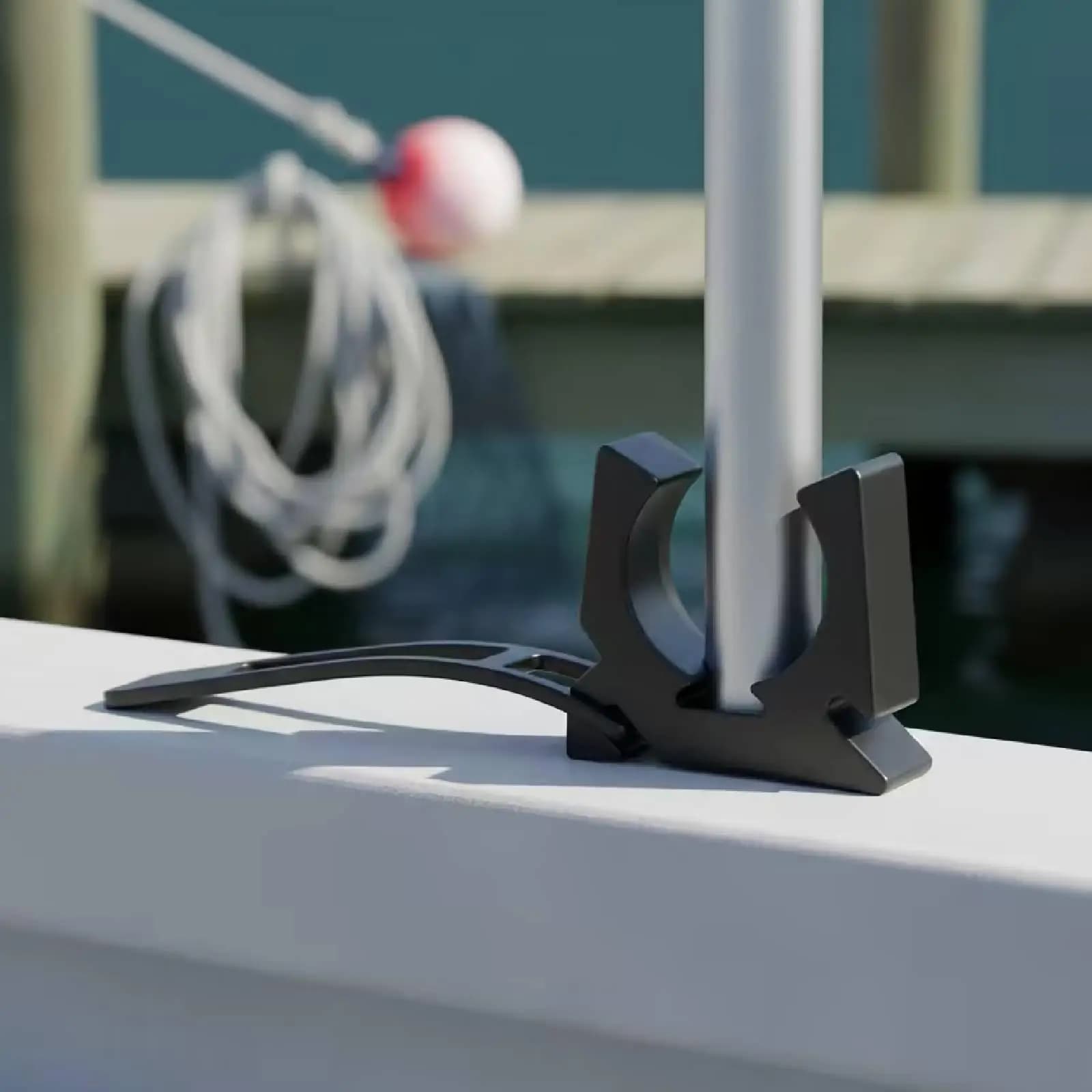 Heavy Duty Boat Hook Holder Adjustable Strap Marine Grade Rubber C Clip for Kayak Paddle Rod Anchor Storage