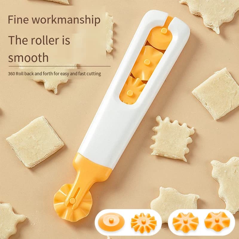 1Set Gnocco Biscotto Rullo Taglierina Biscotto Rotonda Rotolamento Lama di Taglio Pasta Cerchio Ruota per Pizza Pasticceria Torta Crosta Strumento di Cottura