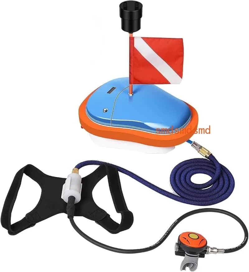 Portable Tankless Diving Rechargeable Underwater Tank with 7m Telescopic Tube for Diving Fishing Snorkeling