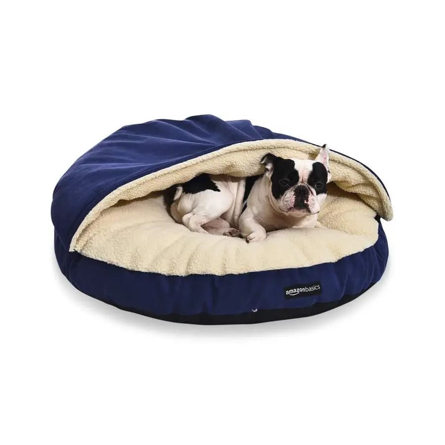 Cuccia a forma di grotta per cani e gatti, con copertura rimovibile, adatta a animali fino a 13,6 kg, 88,9 x 88,9 x 33 cm, Blu