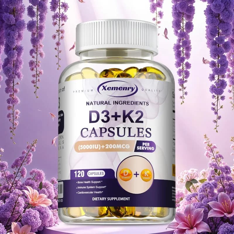 Vitamin D3+K2 Supplement - Support Joint, Heart and Brain Health, Promotes Calcium Absorption,Improve Flexibility,Immune Support