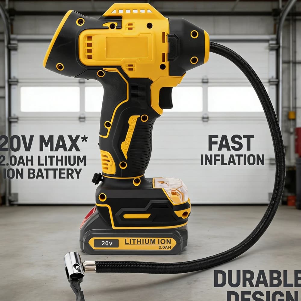 Compressore d'aria portatile senza fili con manometro digitale per batterie al litio Dewalt/Makita/Milwaukee/BOSCH 18V