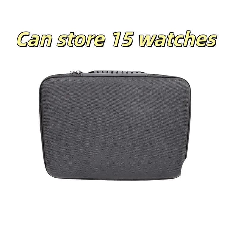 1Pcs Watch Carry Box Hard-Shell 15 Slots Watch Storage Organizer Case Fit For Large And Small Watches With Soft Foam Pillow▪