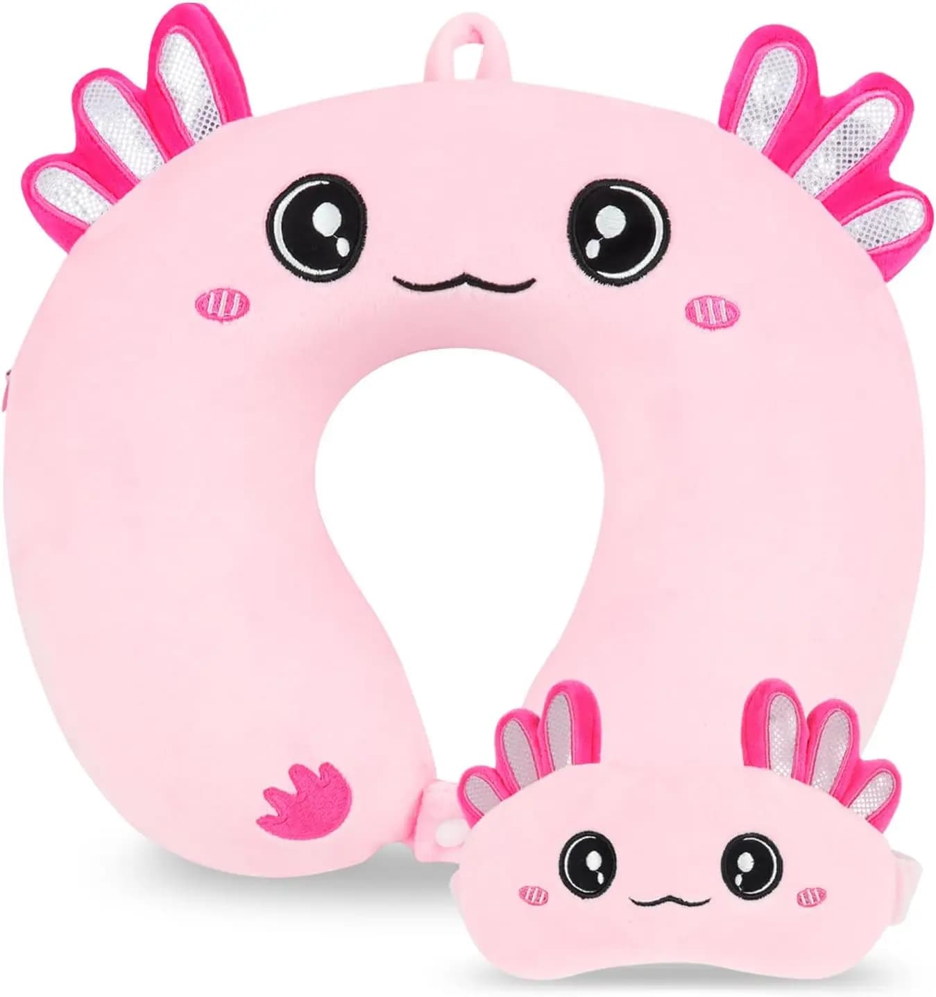 Cuscino da Viaggio per Bambini con Mascherina per Dormire, Supporto per il Collo in Memory Foam Morbido per Ragazzi e Ragazze, Accessori per Auto e Aereo