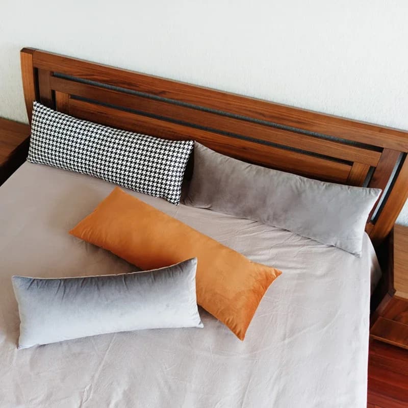 Fodera per cuscino decorativo rettangolare 30x70cm/35x90cm in velluto tinta unita, federa per cuscino lombare, copricuscino da comodino per camera da letto