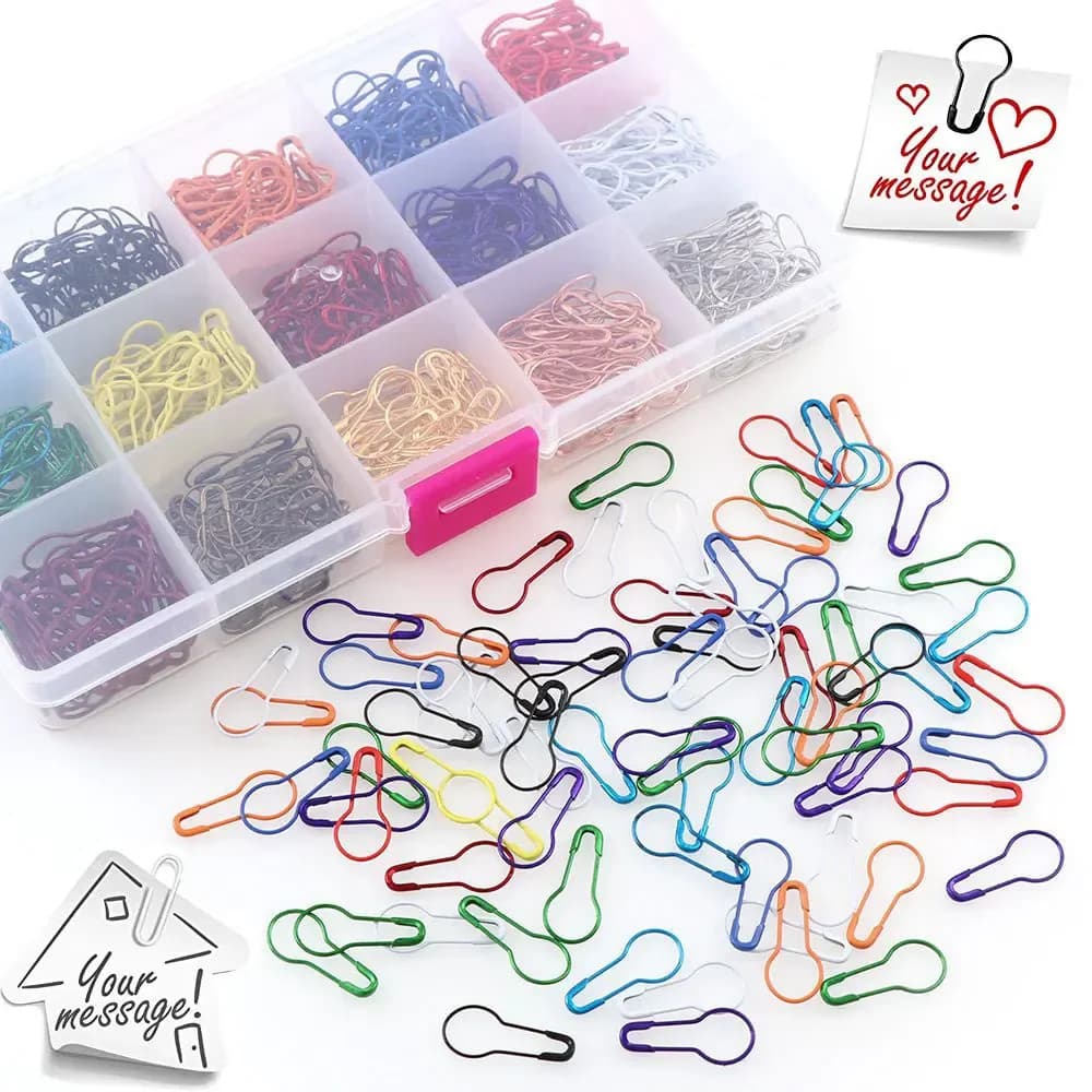 100 pz Lampadina di Sicurezza Spilli Colorati Crochet Punto Clip di Metallo Pennarello Zucca Spilli Mestiere Maglia Punto Croce Titolare Kit di Cucito FAI DA TE