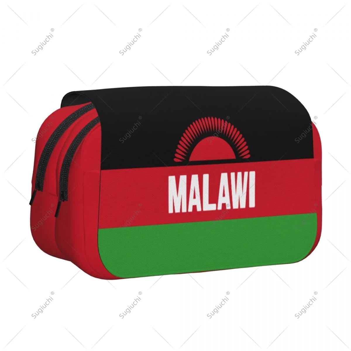 Astuccio per matite Borse per forbici Bandiera 3D Malawi Astuccio per penne per cancelleria in tessuto Oxford a doppio strato