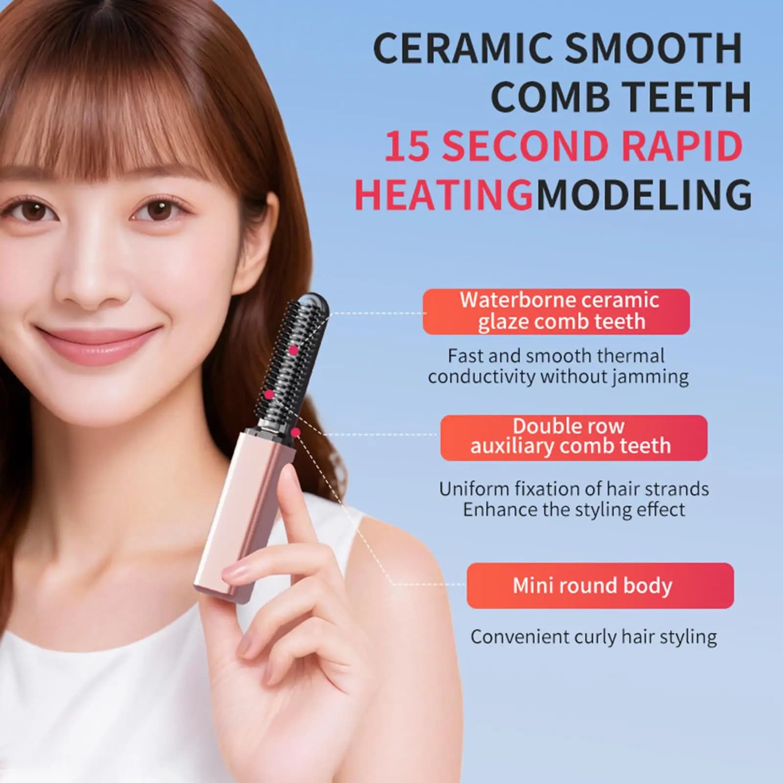 Rechargeable Wireless Portable Hair Plate for Women, Hairstyles, Travel, Holidays and Festivals