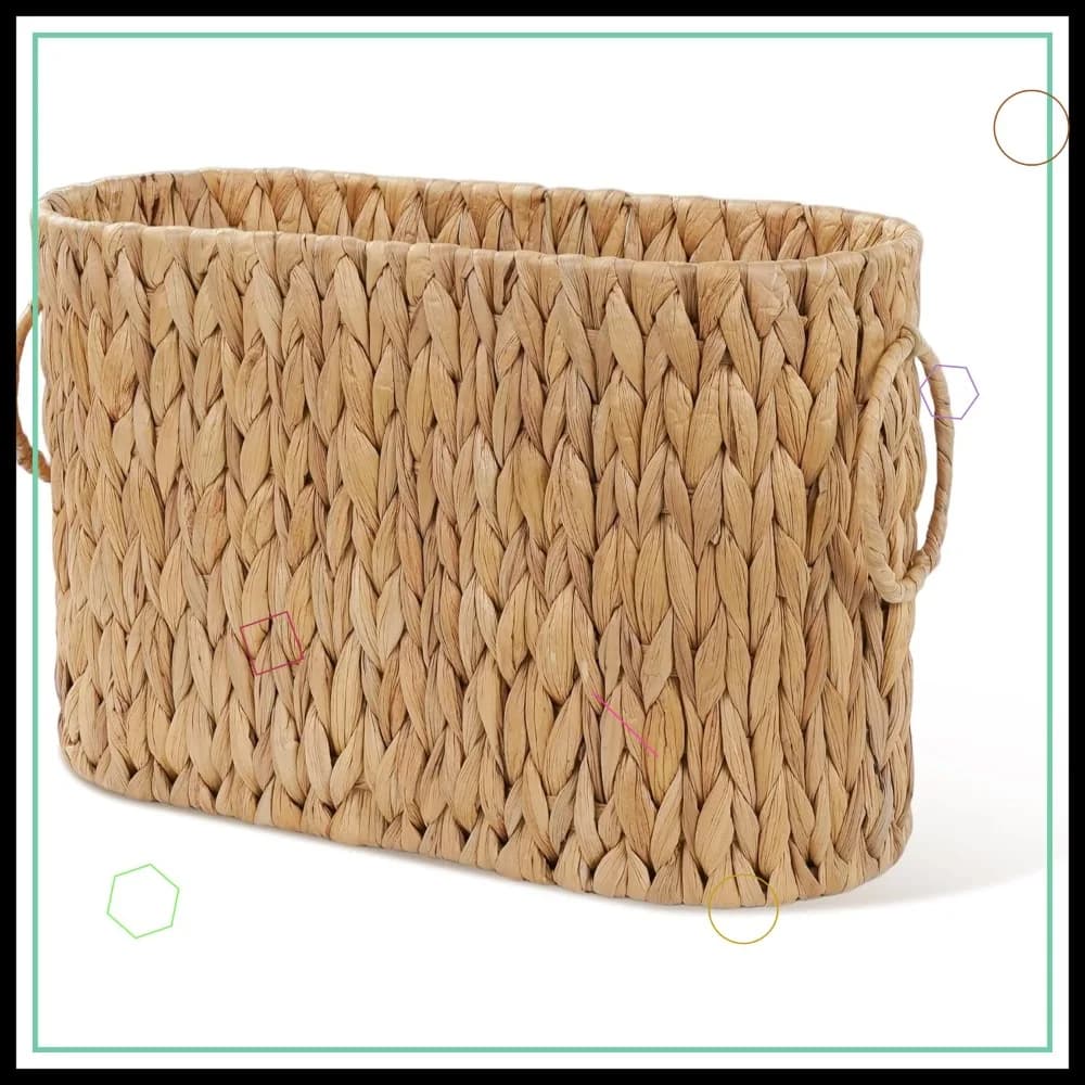 Portarotoli in Rattan Naturale Intrecciato per Bagno, Contiene Fino a 6 Rotoli Mega