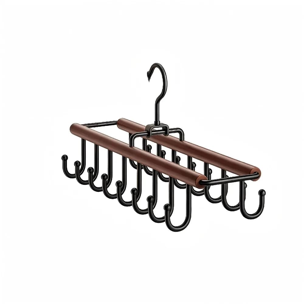 Portable 16 Hooks Socks Clothes Hanger Rotatable Stainless Steel Quick Dry Hanger Windproof Stable Clothes Drying Rack Wet/Dry