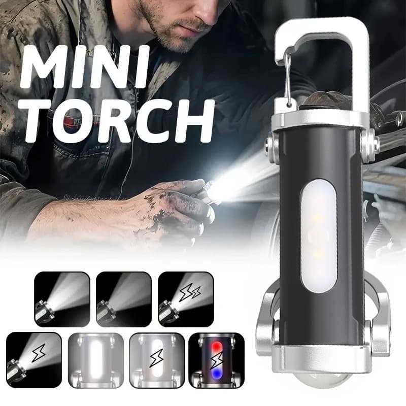 Mini Rechargeable Keyring Flashlights 800LM EDC COB Working Flashlight Mini ultra bright portable lantern for hiking search