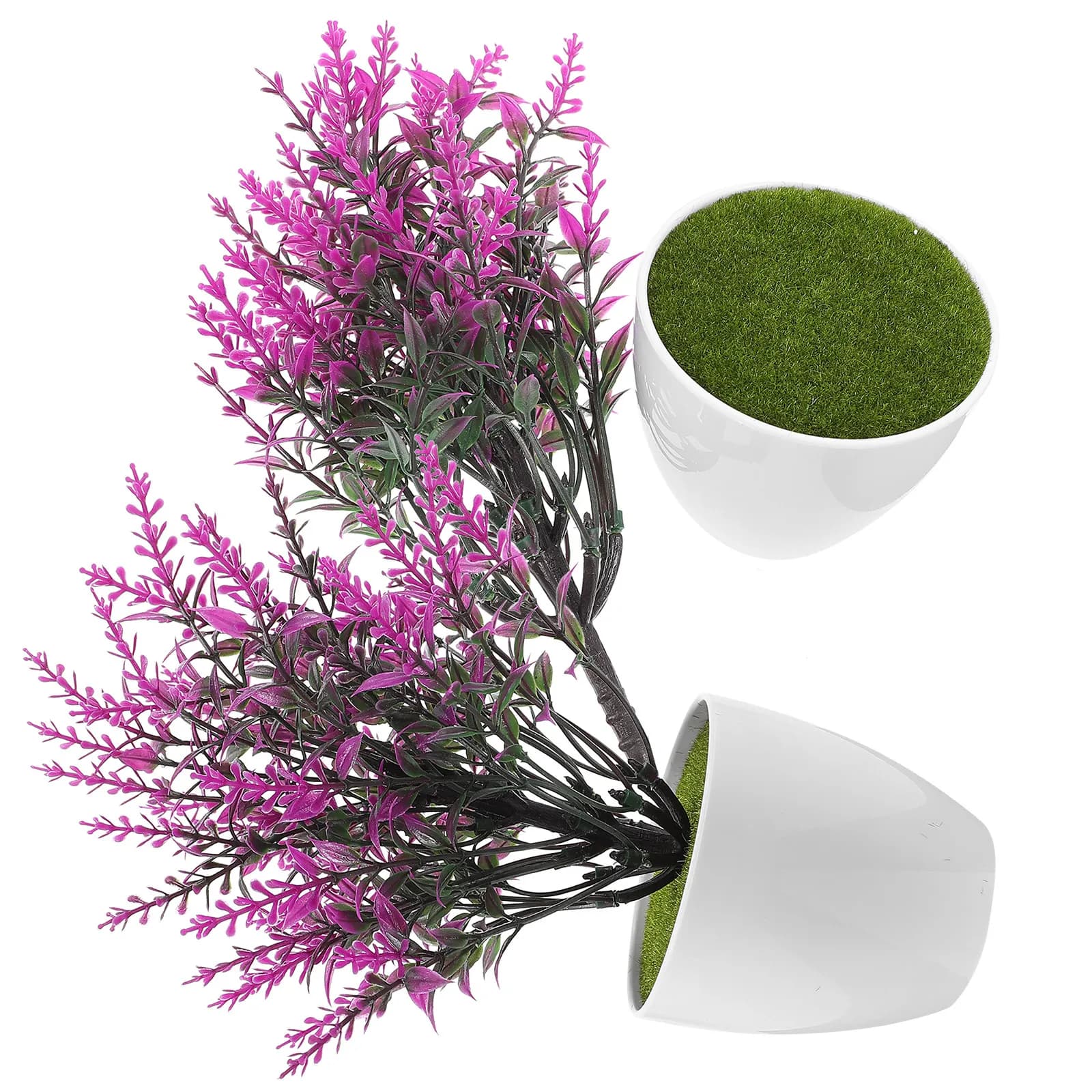 Set di 2 Bonsai Artificiali Realistici, Facili da Mantenere, Piante Finte per Decorazione di Soggiorno, Studio e Ristorante