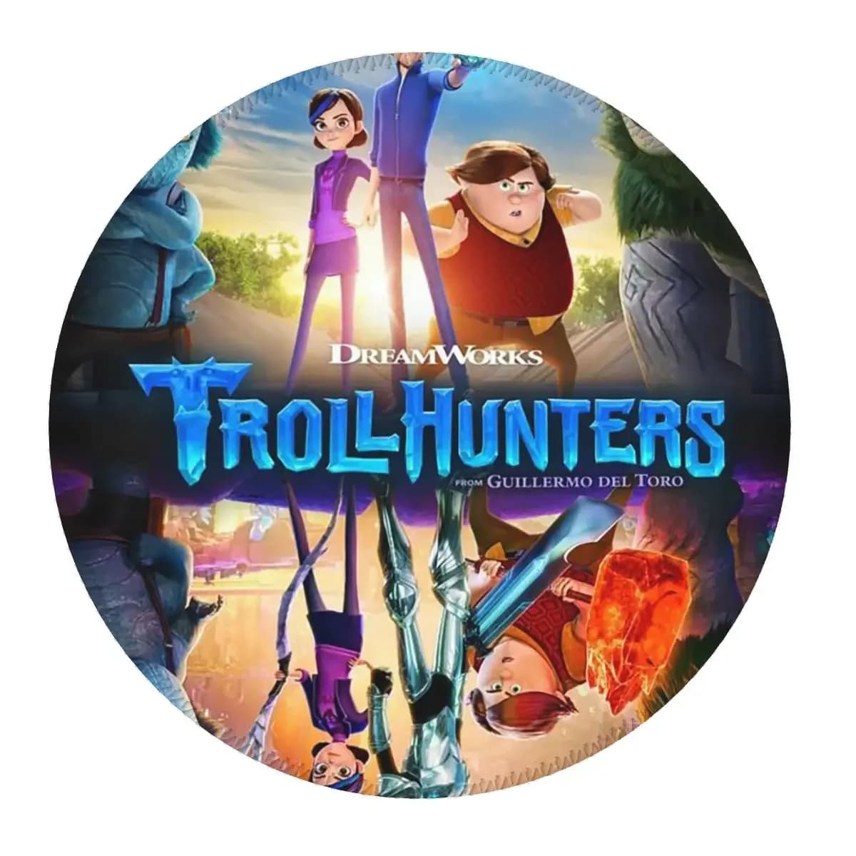 Cartoon TrollHunters Round Mouse Pad Computer Keyboard Mouse Mat Gaming Laptop Desk Mat Office Accessories Table Mats