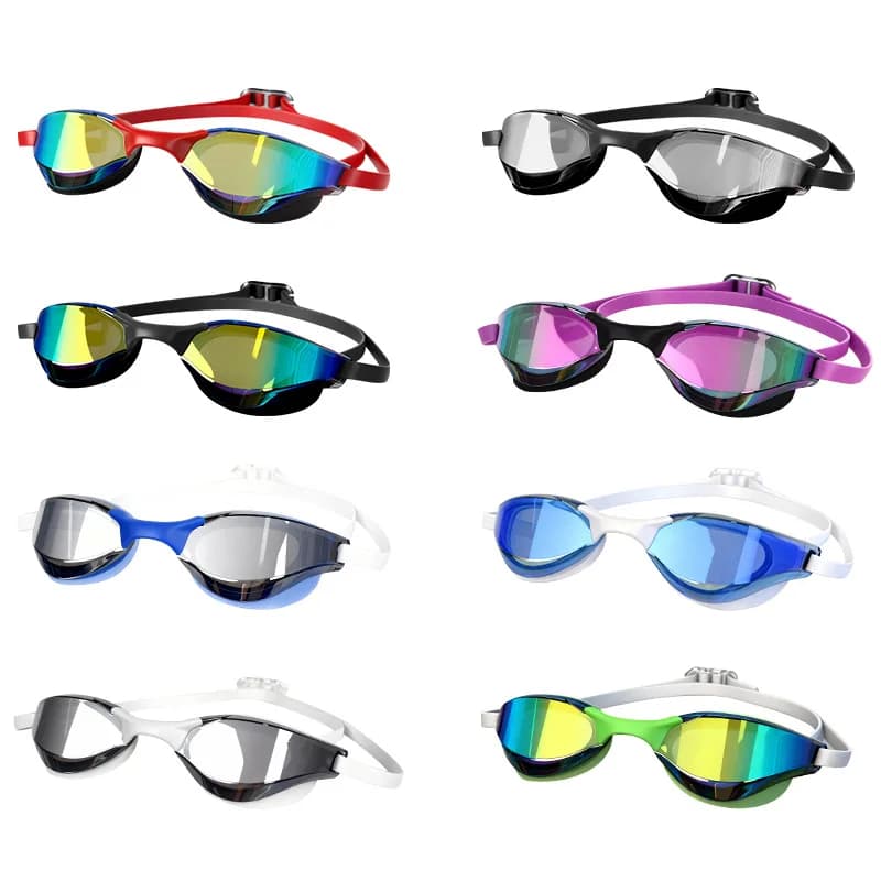 Men's Professional Swimwear Anti-fog with UV Protection and Adult Mirror Lens, Silicone Gasket Waterproof for Swimming Pool