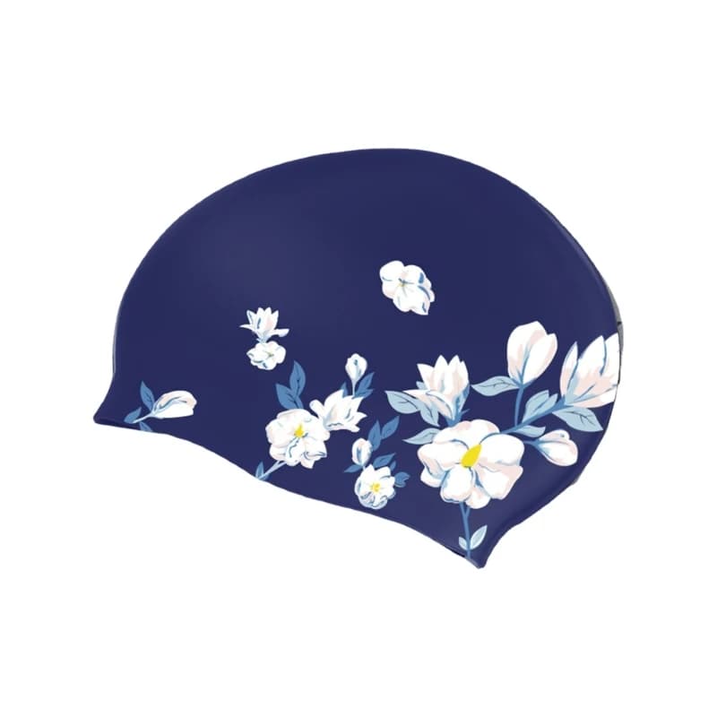 XXUF Waterproof Silicone Swim Cap Floral Pattern Swimming Hat for Daily Training