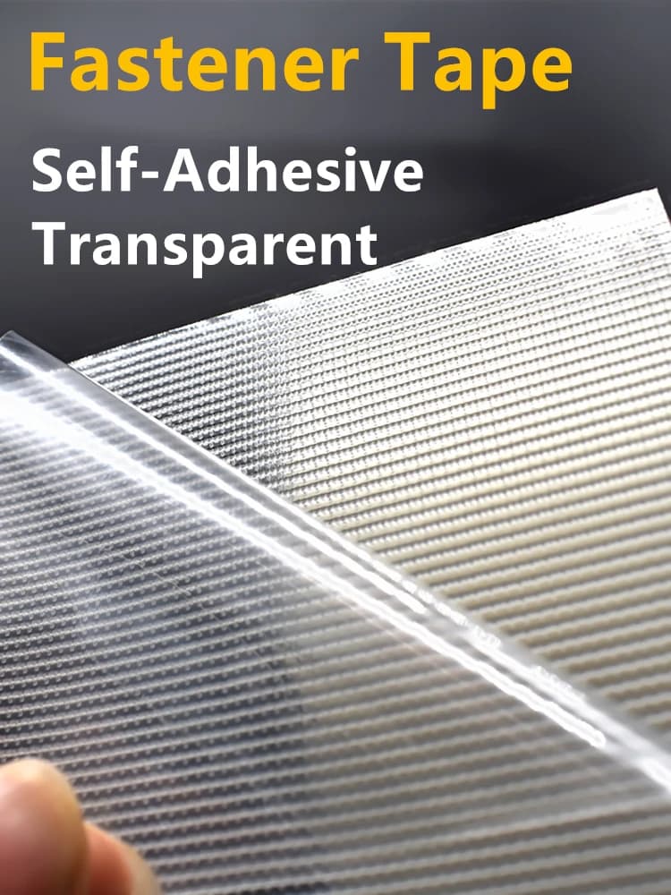 Nastro di fissaggio con gancio trasparente autoadesivo Anello bianco Nastro magico largo 110 mm per cucito di abbigliamento per divano, tenda per porte e finestre fai da te