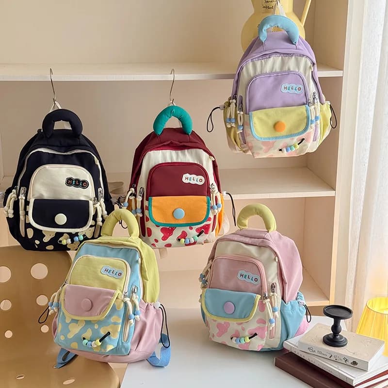 Kids Cotton Padded Backpack Cute Dopamine Kindergarten Schoolbag Fashion Trendy Lightweight Children Daily Student Shoulder Bag