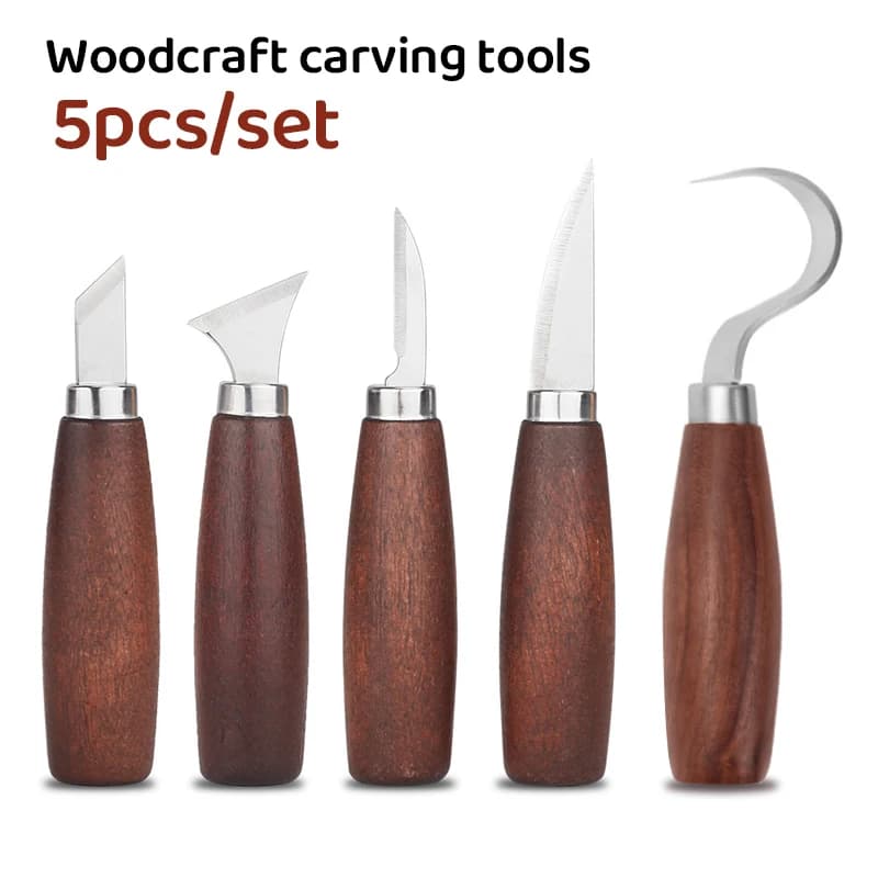 5 pieces of wood carving tools Scalpello Taglierina for woodworking Set of hand tools Wood carving knife Peeling DIY wood carving