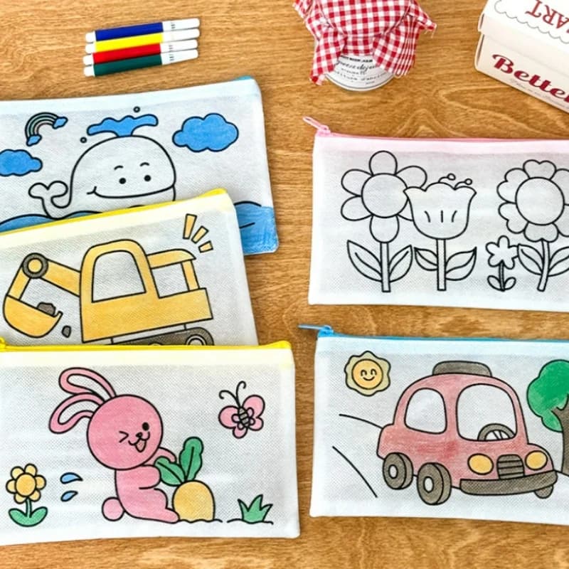 24set/lot Creative Graffiti Pencil Case Set Cute Pencil Box Stationery Pen Bag Stationery School Supplies