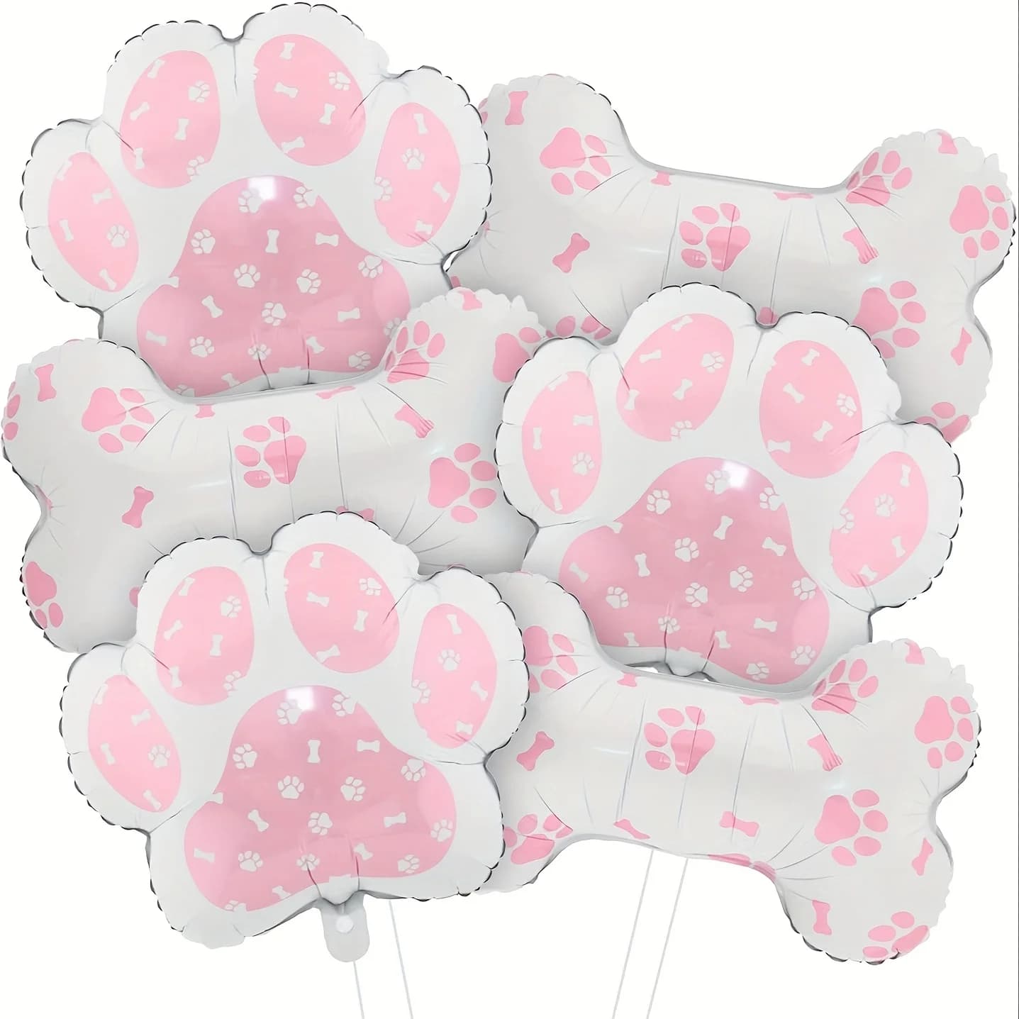 Pink Dog Paw Balloons Bone Balloons Dog Party Decorations Paw Print Balloon for Baby Shower Birthday Pets Party Decorations