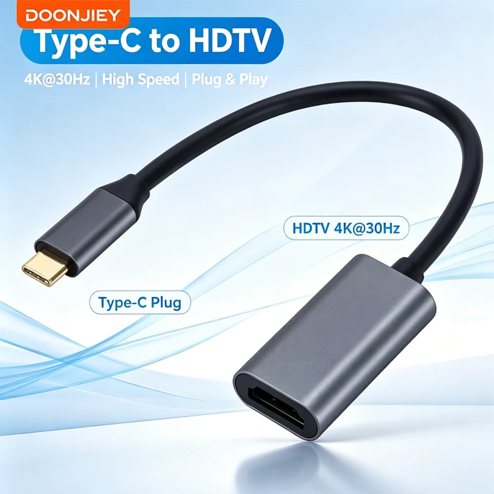 USB C To HDMI-Compatible Adapter Type-C USB 3.1 To HD-MI Converter for Projector PC MacBook Pro Laptop Tablet