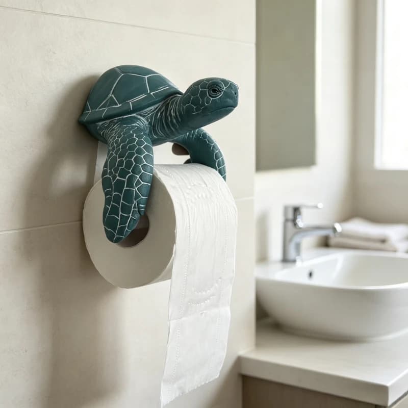 1pc 3D Animal Toilet Paper Holder with No Drilling and Easy Installation Wall Mounted Bathroom Tissue Storage Accessory