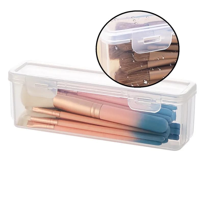 1pc portable storage box for travel cosmetic brushes small transparent dust cover for brushes for powder shade tools for eyebrows
