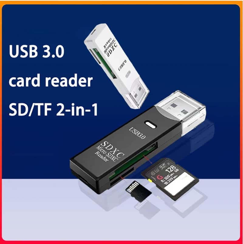 Lettore di schede USB 3.0 UTHAI TF19 per fotocamera DSLR, scheda di memoria SD, TF adatta per computer Android, telefono cellulare, auto, due in uno