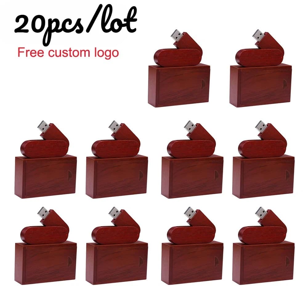Chiavetta USB da lavoro in legno da 20 pz/lotto Legno naturale Turn Over Pendrive 4 GB 8 GB 16 GB 32 GB 64 GB Memory Stick Logo personalizzato gratuito