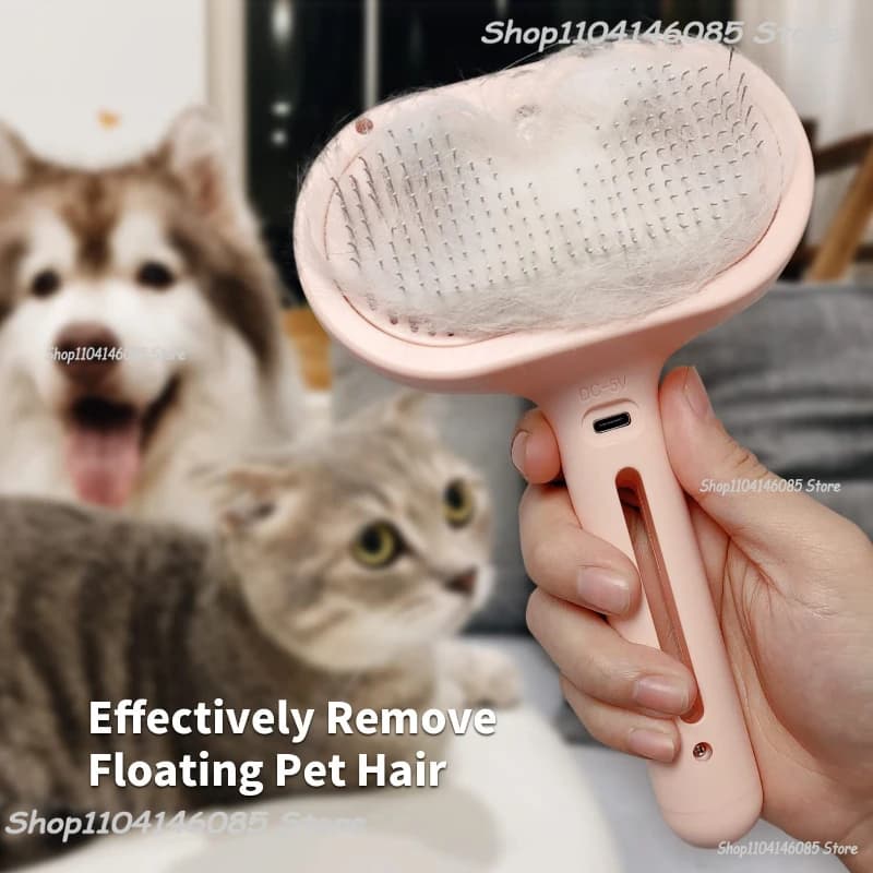 Pettine per capelli spray per cani Spazzola per massaggio a vapore per animali domestici Testa tonda sicura Pettine per depilazione spray per denti morbidi per spazzola per pulizia gatti per cani