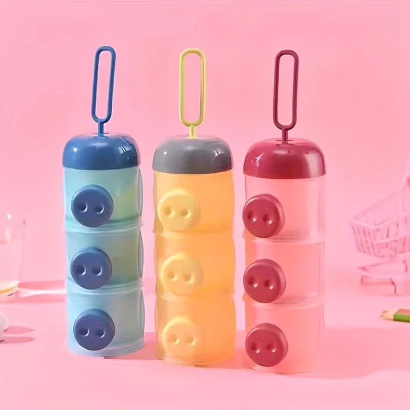 3-layer storage box, independent layered milk powder compartments, food storage box, baby food container suitable for travel