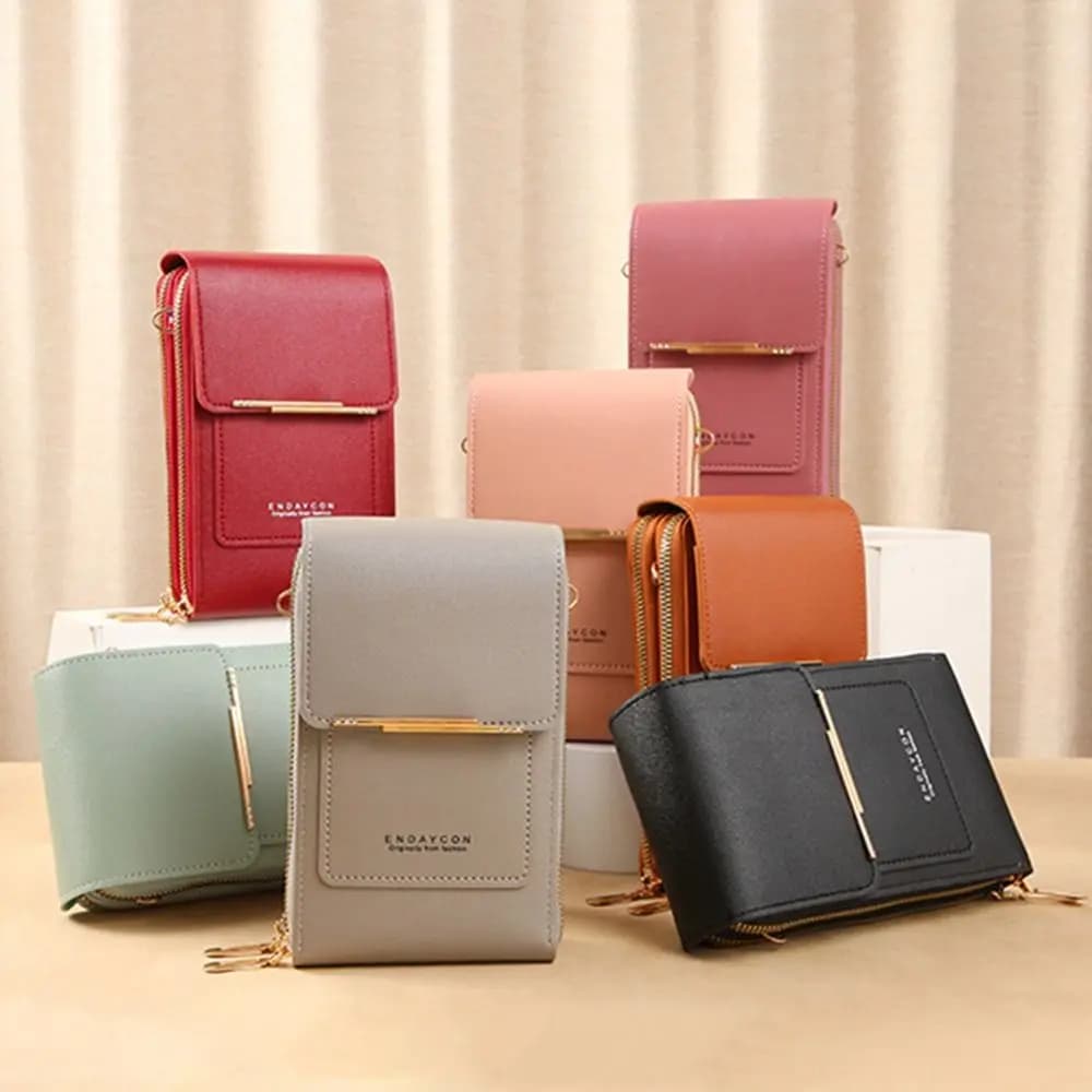 Travel bag for women's smartphones RFID anti-theft leather bag Phone bag with touch screen Shoulders