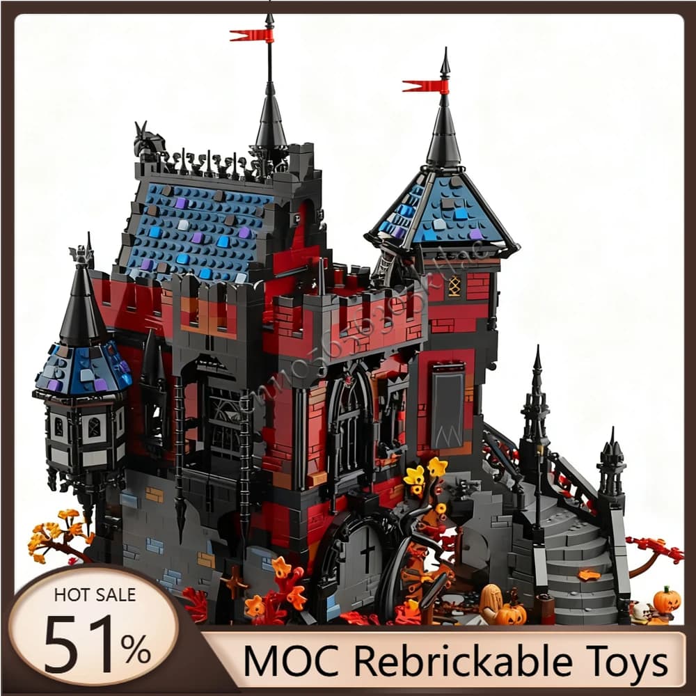 4060PCS Halloween City Hot Selling Street View Moc Transylvania Adventure Model DIY Creative Ideas Toy Puzzle Gift Bricks Blocks