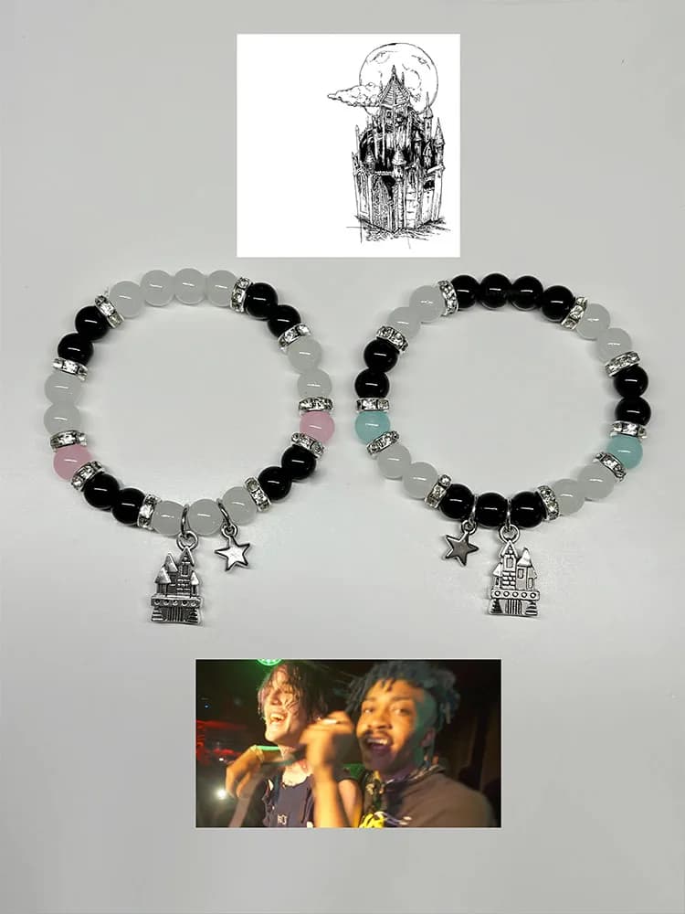 Lil Tracy Lil Peep handmade gothic beads bracelet