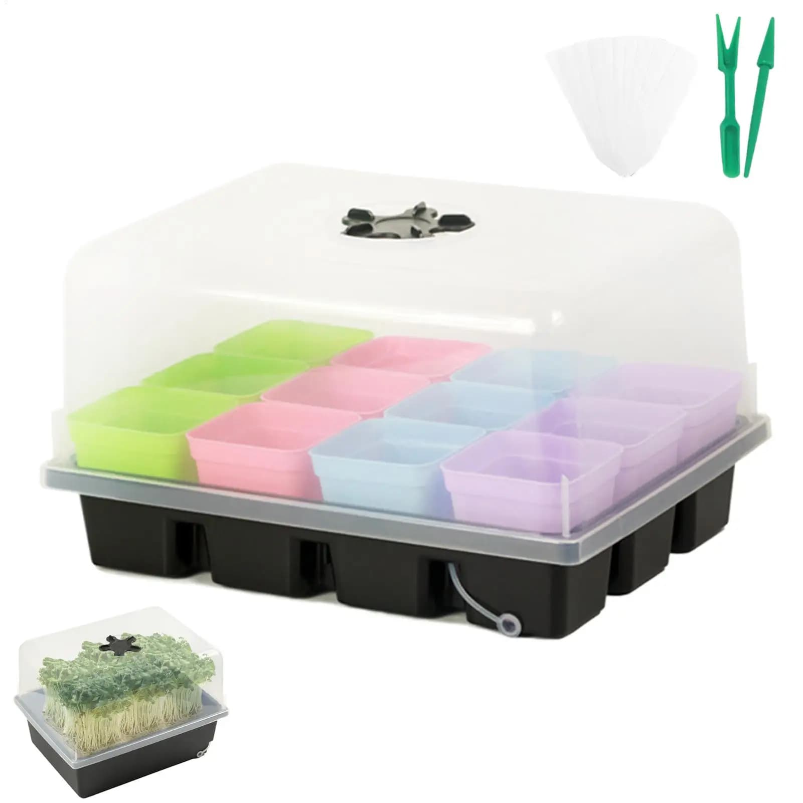 Vassoi per la germinazione delle piante Pentole per la coltivazione delle piantine Pentola per la coltivazione per carichi pesanti Avviatore per la germinazione ventilato ad alta efficienza energetica per