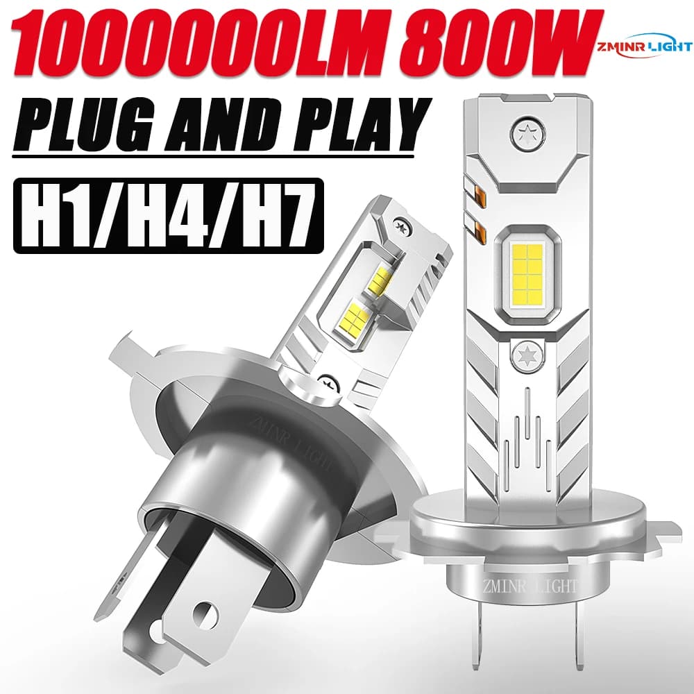 H7 H4 H1 Luci a LED per lampadina per fari auto 1000000LM Mini lampada automatica wireless + faretti luminosi al 800% Faro per automobili 12V 24V
