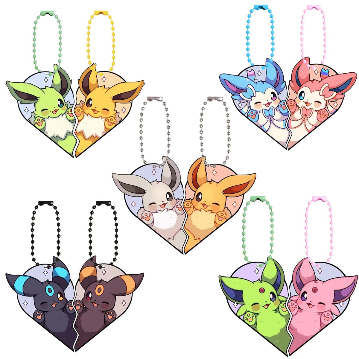 Pokemon Eevee Umbreon Espeon Sylveon Jolteon Flareon Acrilico Portachiavi Fai Da Te Action Figures Anime Classici Gioco Collezione Giocattolo