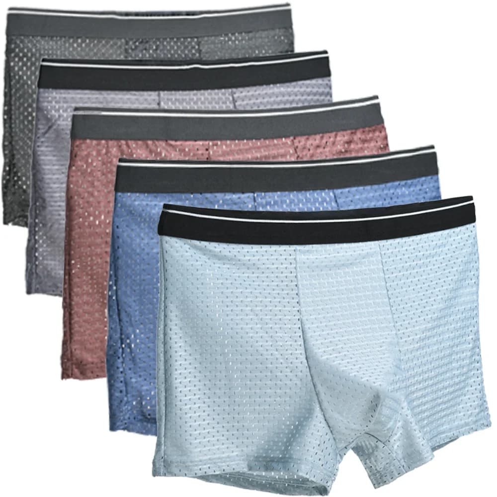 Men Panties Male Underpants Man Shorts Boxers Underwear Slip Homme Calzoncillos Bamboo Hole U Convex Pouch Large Size M-6XL New