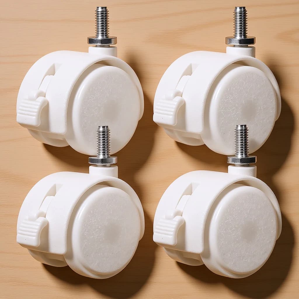 4pcs Swivel Caster Wheels With Brake Heavy Duty Plastic Furniture Casters For Office Gaming Chair Computer Chair Replacement