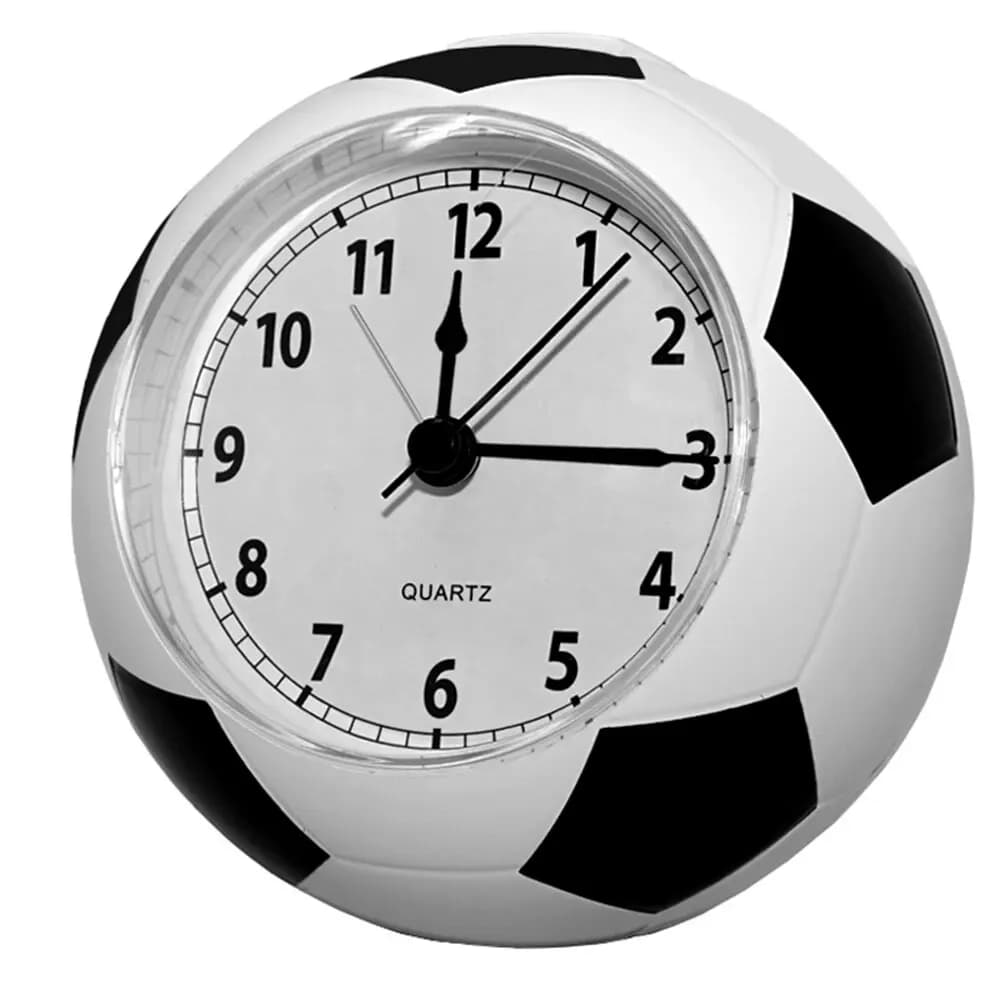 Sveglia per pallone da calcio, orologio da tavolo silenzioso Orologio carino per cartoni animati per studenti a forma di calcio 3D, regali di compleanno per ragazzi e ragazze