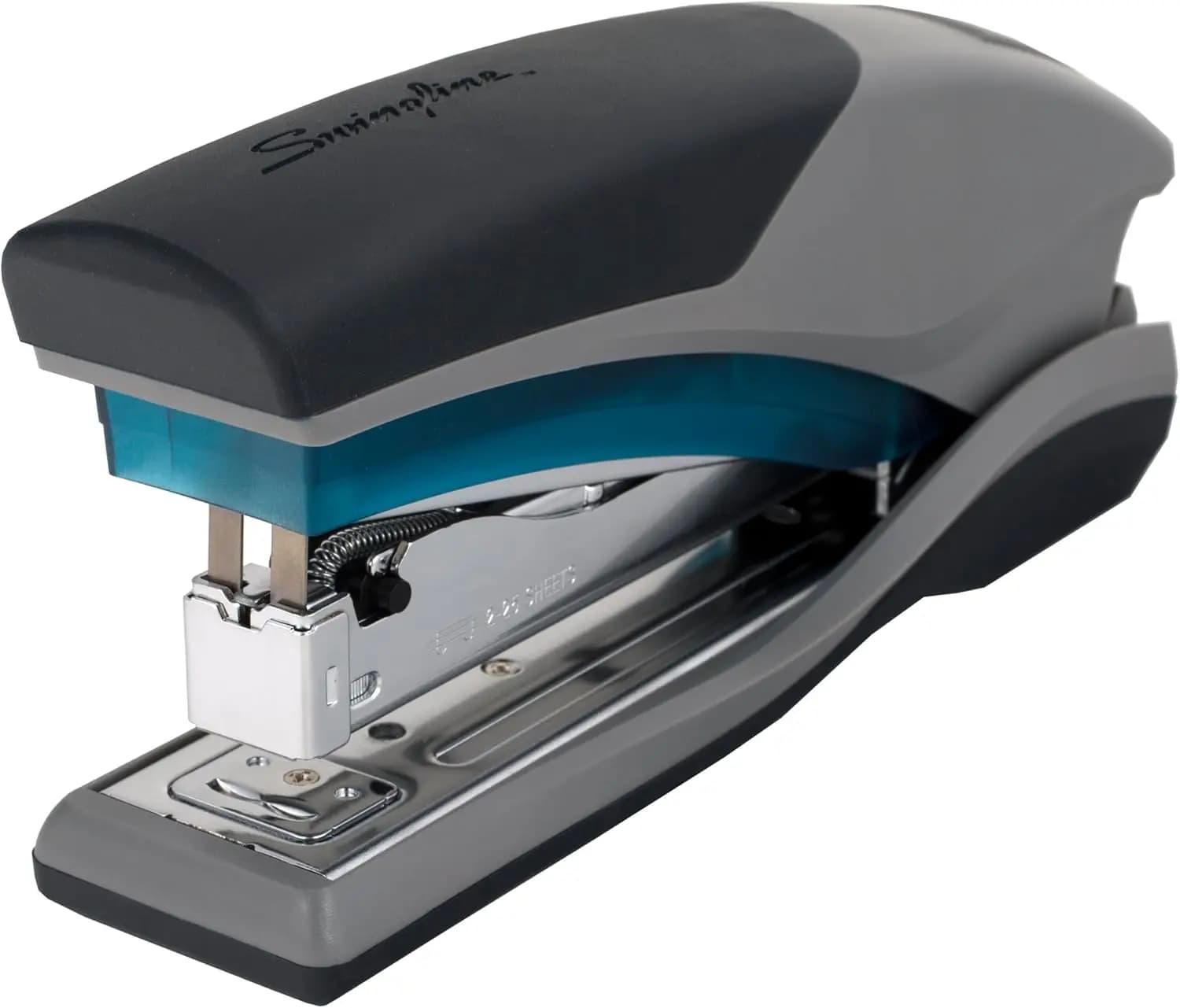 Cucitrice con capacità di 25 fogli, senza intasamenti, minimo sforzo, impugnatura morbida, blu e grigio
