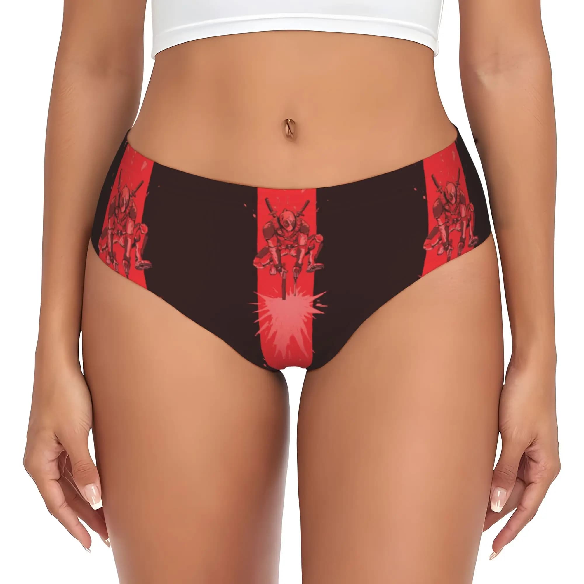Slip Personalizzati D-Deadpool Manga, Mutandine Traspiranti ed Elasticizzate per Donna