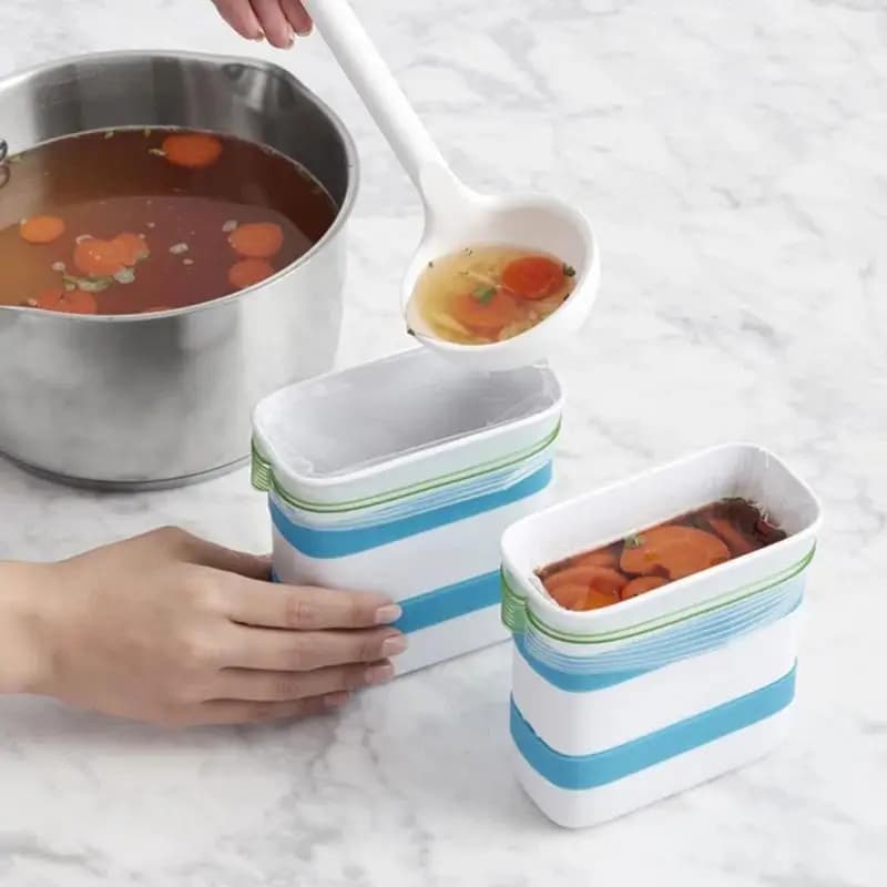 Congelatore Alimentare Block Maker 6 Tazze Verticale Congelatore Alimenti Pasto Prepara Borsa Alimenti Congelatore Contenitore Stampi Per Zuppa Brodo