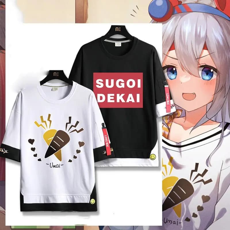T-shirt a maniche corte Uma Musume Tokai Teio Tamamo Cross, abbigliamento periferico anime per adolescenti maschi
