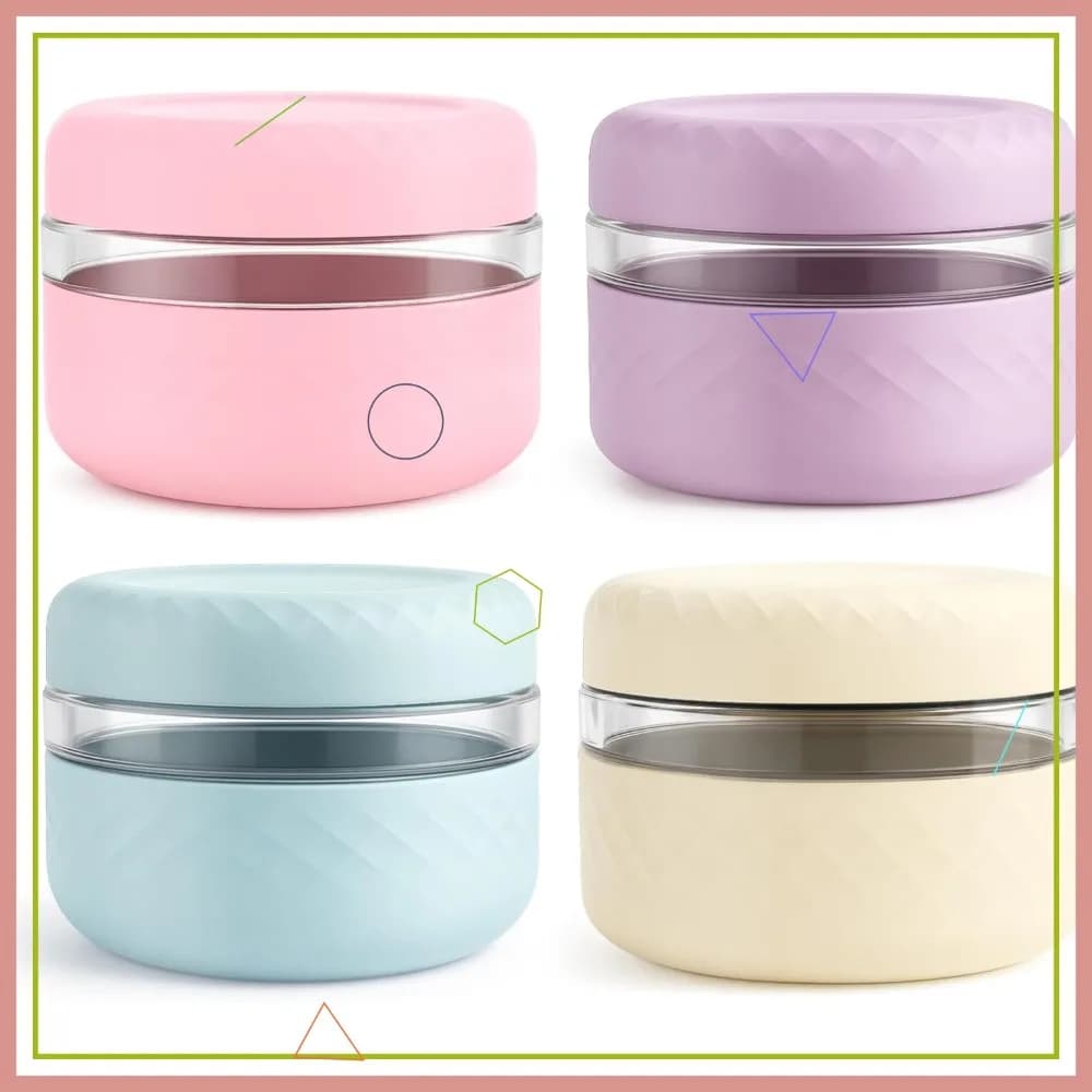 Set di 4 Contenitori in Vetro da 16 oz per Preparazione Pasti con Coperchi Ermetici, Senza BPA, Adatti per Microonde e Lavastoviglie