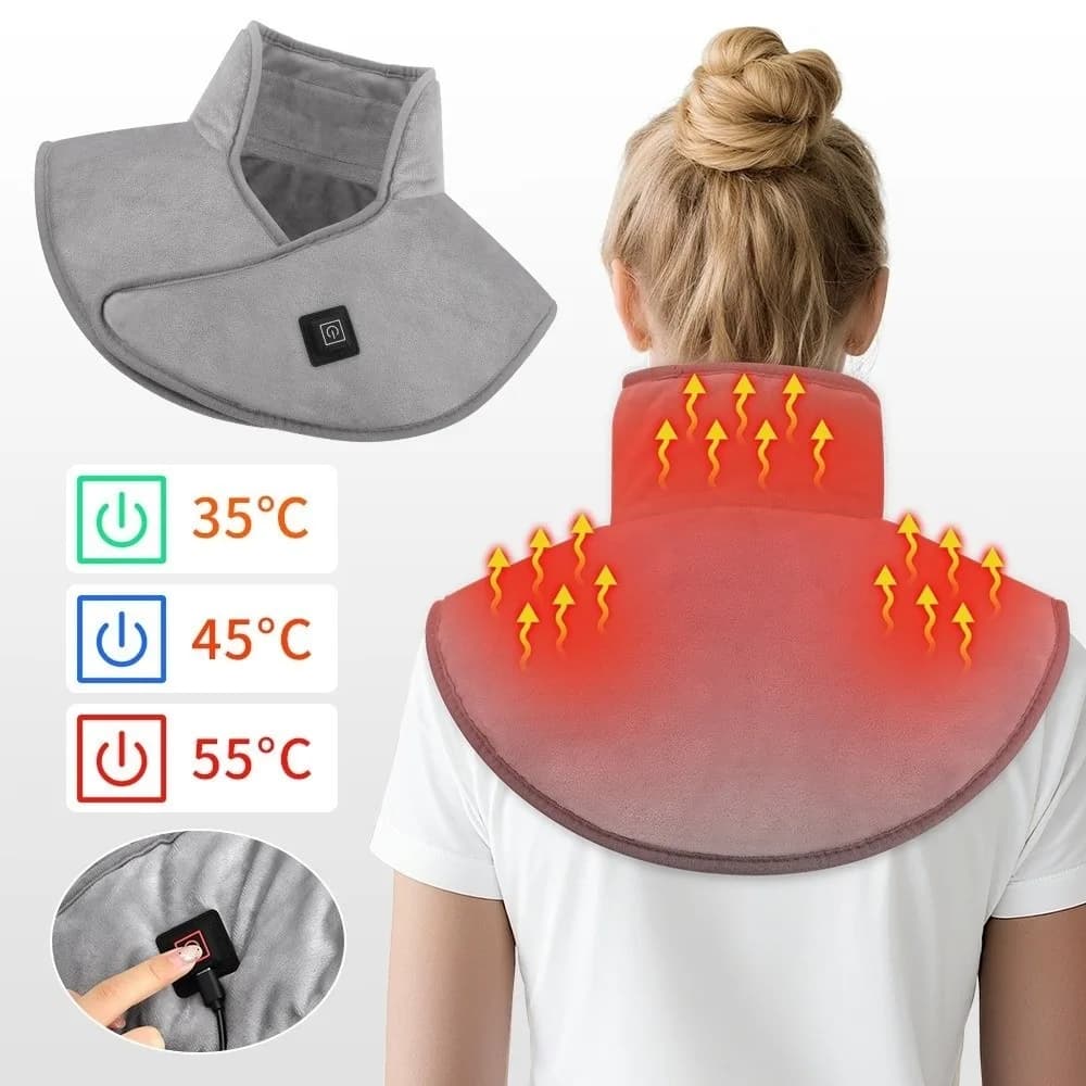 Morbida e Confortevole Cuscinetto Riscaldante per Spalle, Scaldacollo USB a Tre Livelli, Coperta Riscaldante per Ampie Aree, Ideale per l'Ufficio